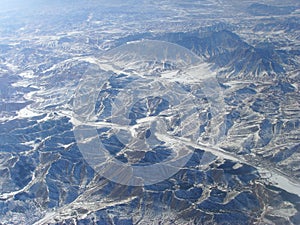 The land observation from the air after the snow