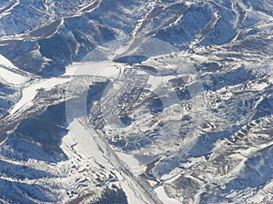 The land observation from the air after the snow