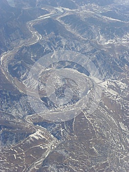The land observation from the air after the snow photo