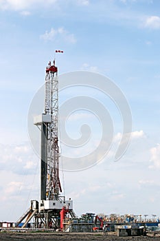 Land oil drilling rig with tubing