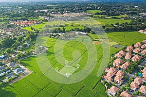 Land plot in aerial view