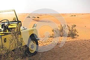 Land Rover in the desert of Dubai - UAE