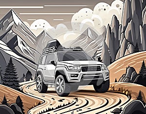 Land Rover Suv Vector Illustration