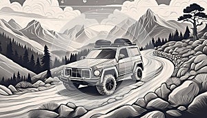 Land Rover Suv Vector Illustration