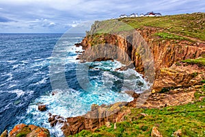 Land`s End cape in Cornwall, England