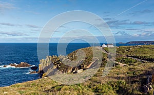 Land`s End England UK view towards Cape Cornwall and Sennen Cove