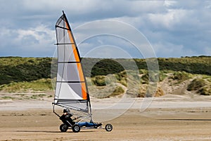 Land sailing on the beach photo