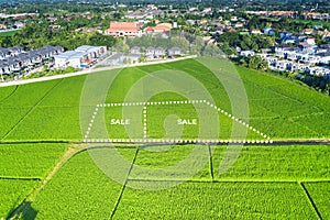 Land for sale and investment in aerial view.