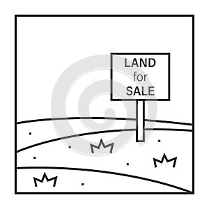 Land for sale vector icon. That tract of land for owned, sale, development, rent, buy