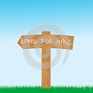 Land for sale wooden sign