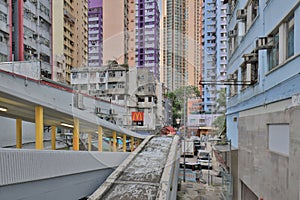 the land scape of the foot bridge at Kwai Hing, hong kong  31 July 2021