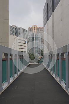 the land scape of the foot bridge at Kwai Hing, hong kong  31 July 2021