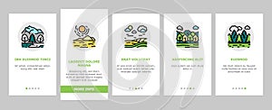Land Scape Nature Onboarding Icons Set Vector