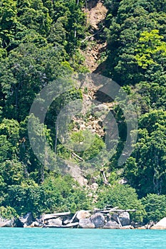 Land slide at Surin island