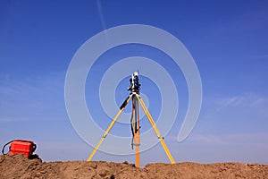 Land surveyor total station photo