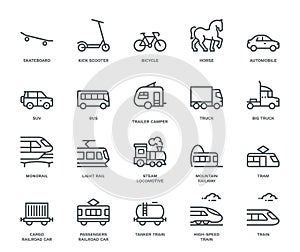 Land Transport Icons set