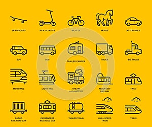 Land Transport Icons set