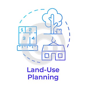 Land use planning blue gradient concept icon