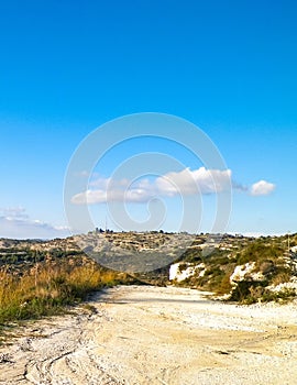 Landascape of Mountains nearby Paphos in summer