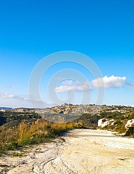 Landascape of Mountains nearby Paphos in summer