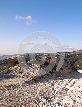 Landascape of Mountains nearby Paphos in summer