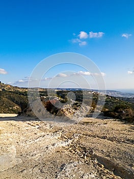 Landascape of Mountains nearby Paphos in summer