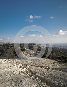 Landascape of Mountains nearby Paphos in summer