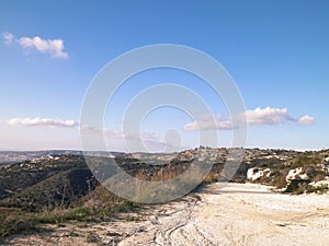Landascape of Mountains nearby Paphos in summer