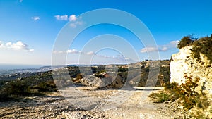 Landascape of Mountains nearby Paphos in summer