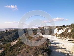 Landascape of Mountains nearby Paphos in summer