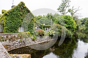 Landascapes of Ireland.  Cottage of Cong in Galway county photo