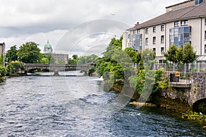 Landascapes of Ireland.  Galway city and Corrib river photo