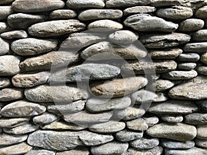 Landdscaping stones River Flats smoothed wall texture background. Photo image