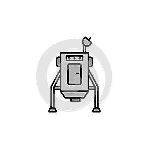 lander line colored icon. Signs and symbols can be used for web, logo, mobile app, UI, UX on white background