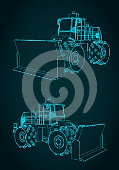 Landfill compactor illustrations