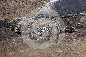 Landfill Machinery Working Area Compiling & Compacting Debris