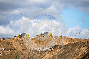 The landfill of municipal solid waste in Kuchino photo