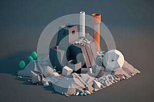 landfill site, filled with an overwhelming amount of trash, emits noxious gases and poses risk to nearby communities AI