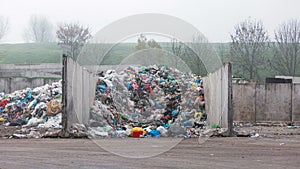 Landfill site, a pile of junk, unsorted waste materials