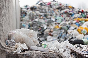 Landfill site, a pile of junk, unsorted waste materials