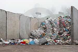 Landfill site, a pile of junk, unsorted waste materials