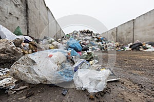 Landfill site, a pile of junk, unsorted waste materials