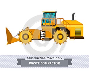 Landfill waste compactor photo