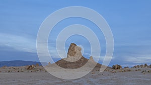 Landforms of Trona pinnacle shot in blue hour photo