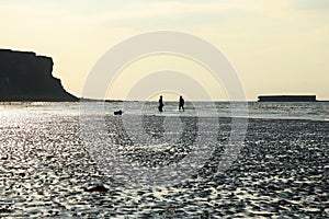 The landing beaches at Arromanches, France.