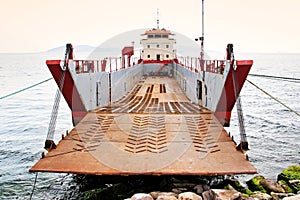 Landing craft ready for load