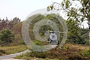 Landing dutch air force helicopter