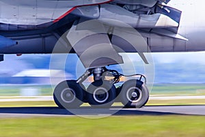 Landing gear in motion