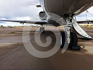 Landing Gear of a Private Jet.