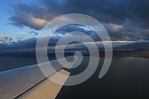 Landing in Hobart in cloudy weather